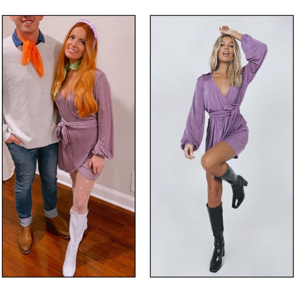 Princess Polly Purple Wrap Dress with Belt